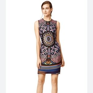 NWOT Clover Canyon Multicolor Scuba Kaleidoscope Sleeveless Sheath Dress Small